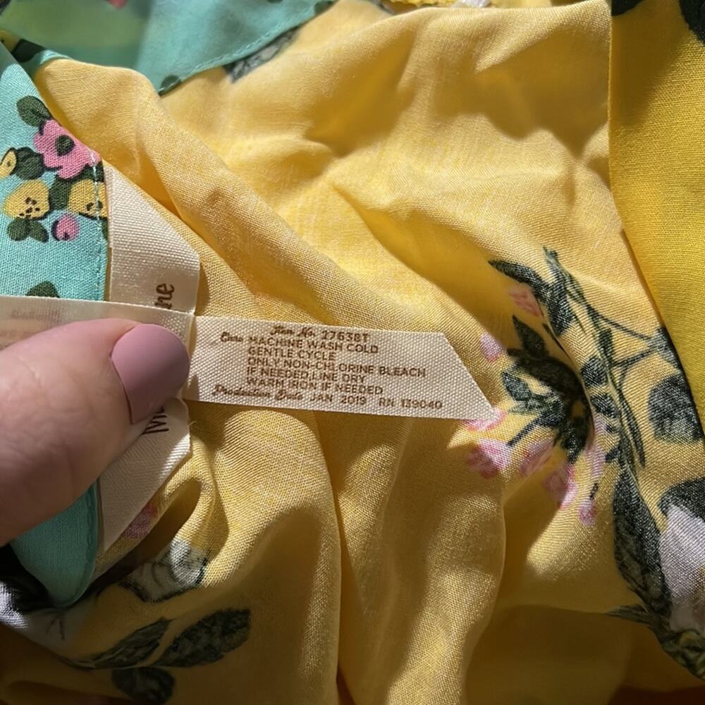Matilda Jane Yellow and Blue Floral Print Kimono Women's Size M/L - Picture 5 of 5